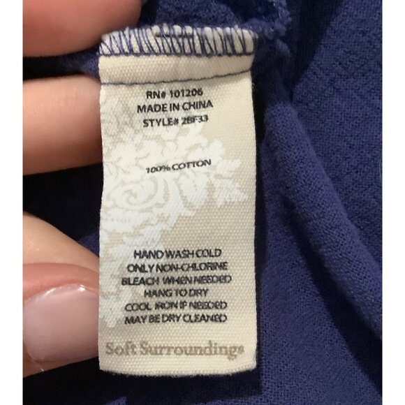 Soft Surroundings Benedetta Guaze Topper Women Medium Patriot Blue Cotton NWT - Picture 10 of 12